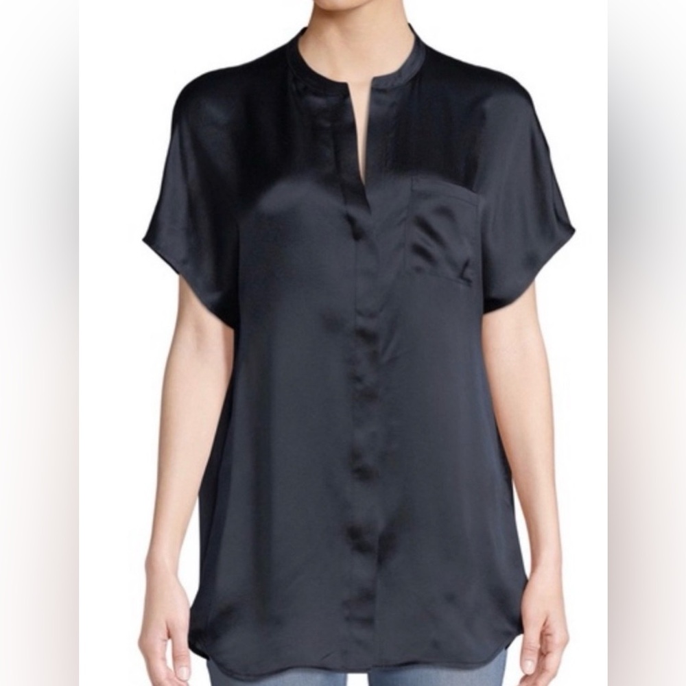 Vince black silk blouse